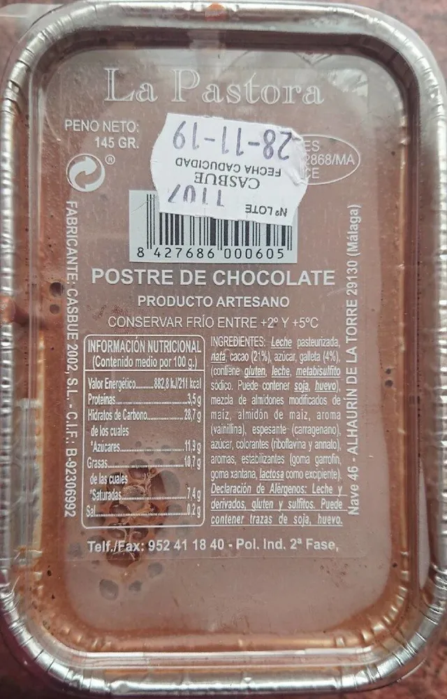 Postre de chocolate