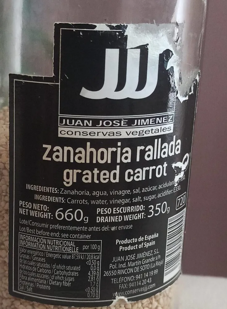 Zanahoria rallada