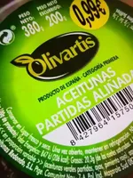 Aceitunas partidas aliñadas