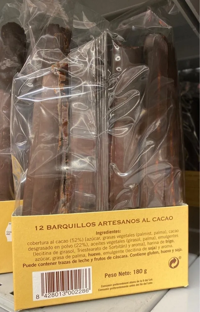 Barquillos artesanos al cacao