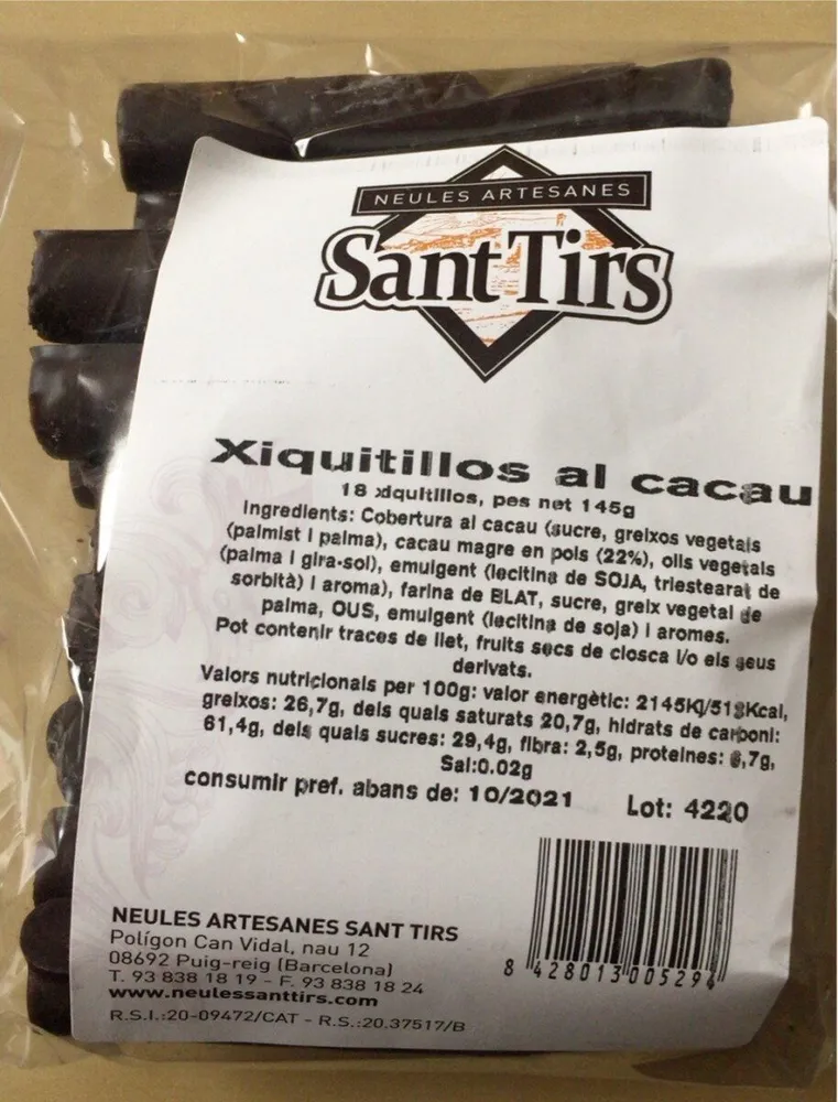 “Xiquitillos” al cacau