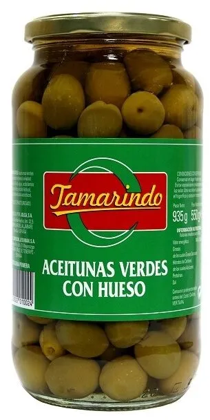 Aceitunas verdes con hueso