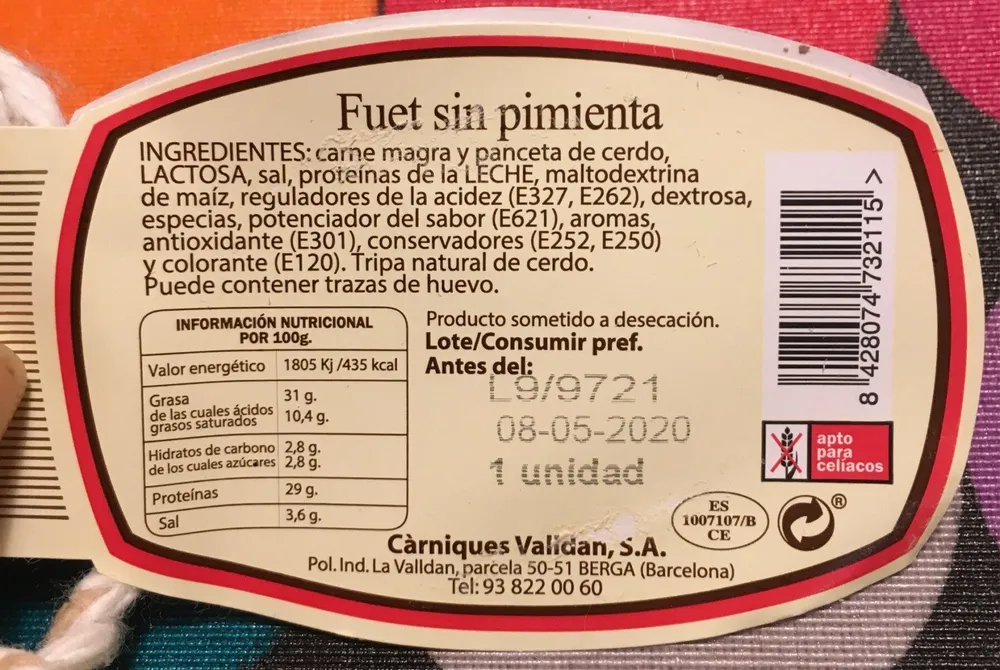 Fuet sin pimienta