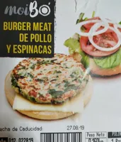 Burguer meat de pollo y espinacas