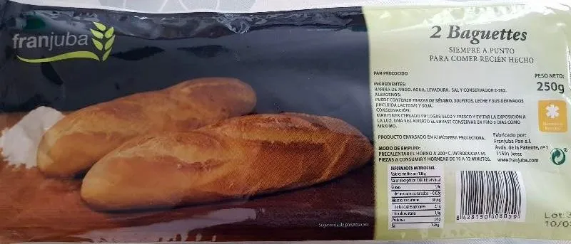 2 baguettes para hornear