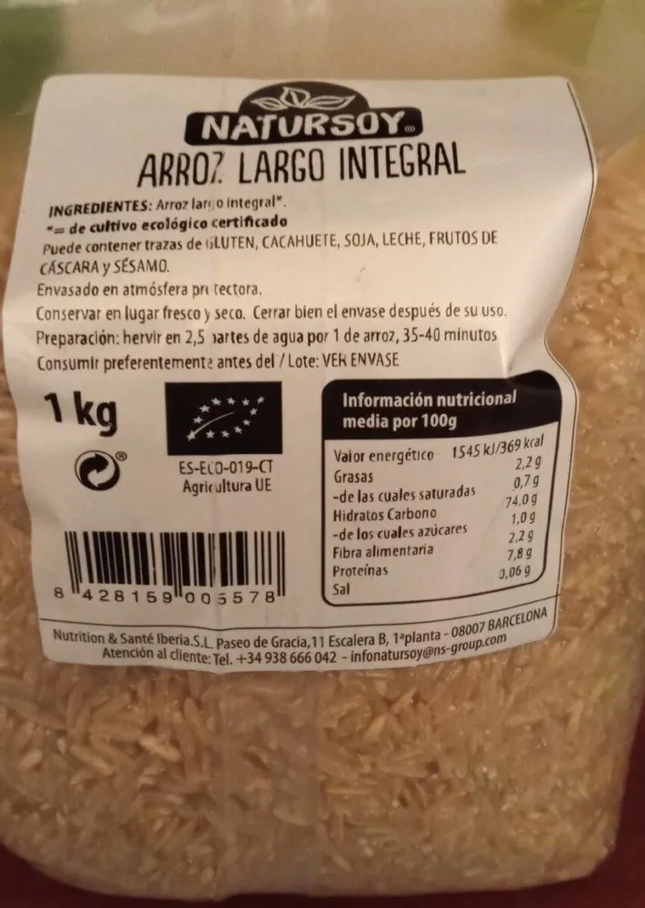 Arroz largo integral