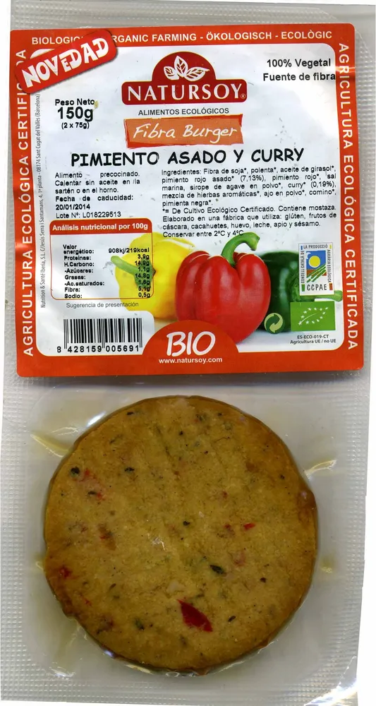 Fibra burger Pimiento asado y curry