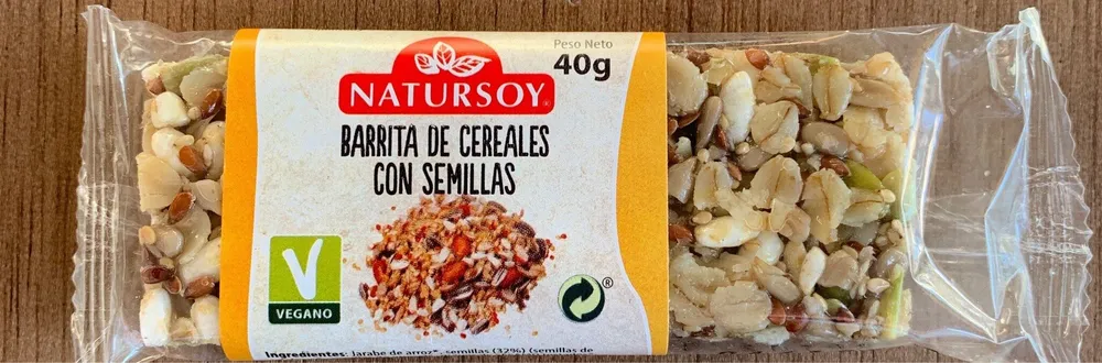 Barrita de cereales con semillas