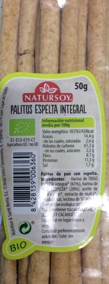 Palitos espelta integral