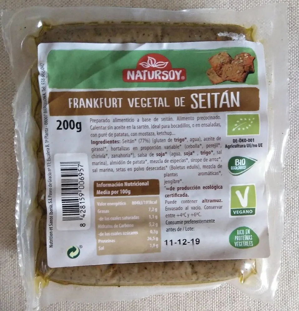 Frankfurt vegetal de seitán