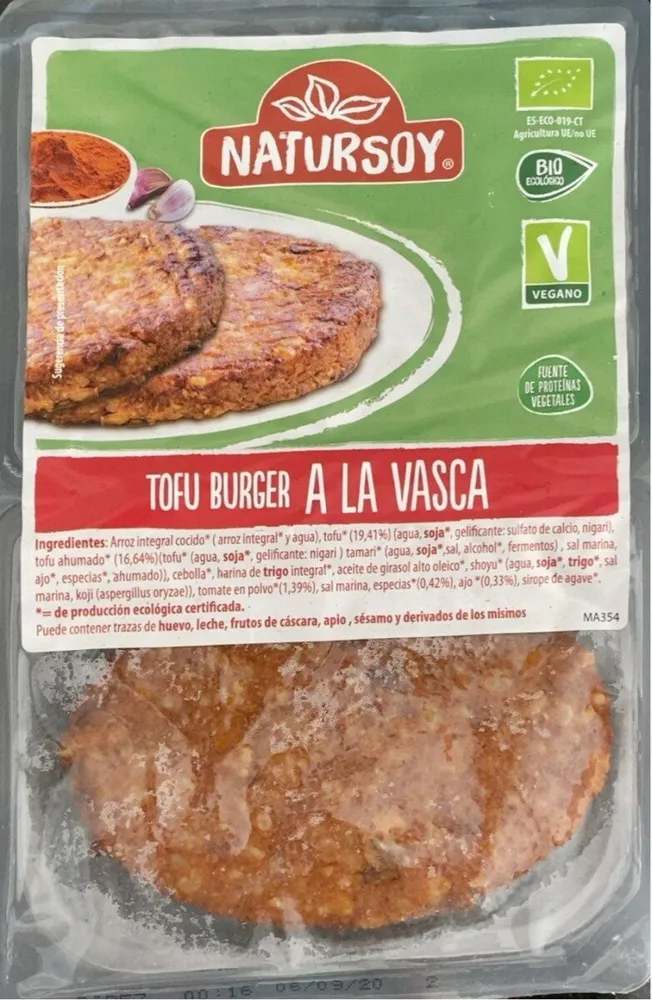 Tofu Burger A la Vasca