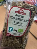 Pan crujiente coco y arandanos rojos