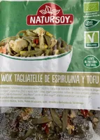 Wok tagliatelle de espirulina y tofu