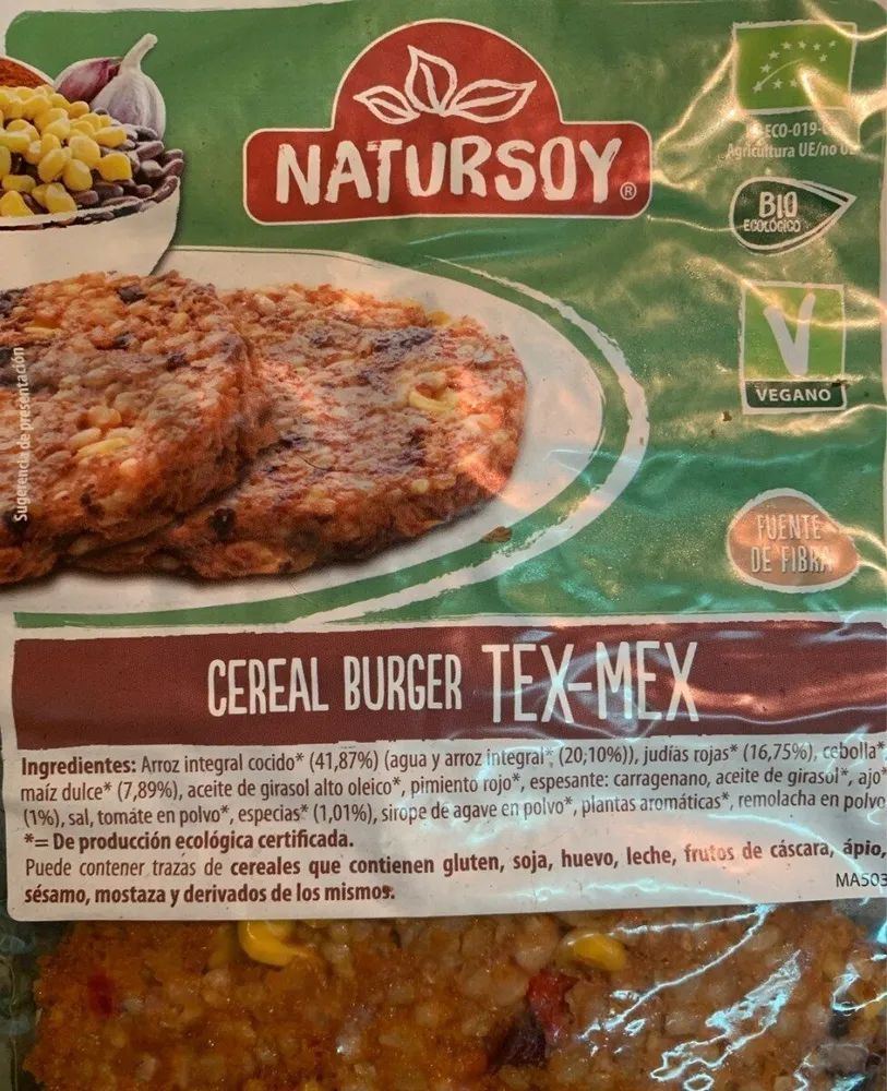 Cereal burger Tex-Mex