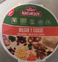 Bulgur y cuscus con verduras tiras de soja