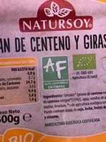 Pan de centeno y girasol