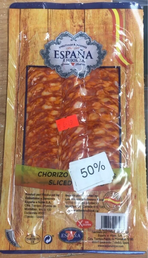 Chorizo tranché