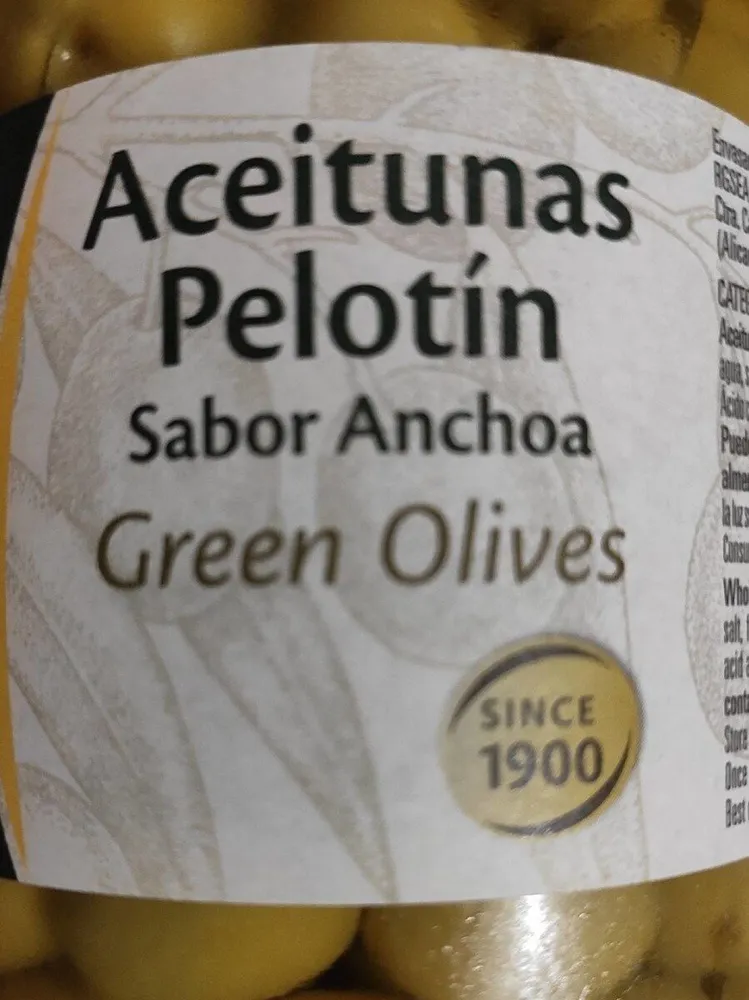 Aceitunas pelotín sabor anchoa