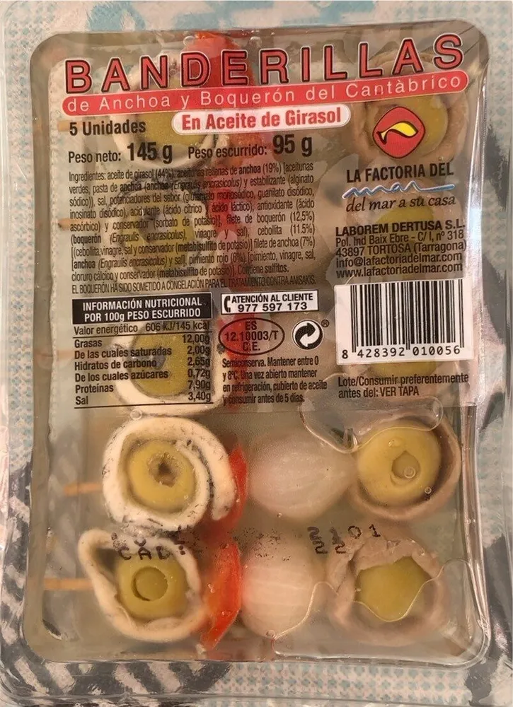 Banderillas de anchoa y boqueron del cantabrico