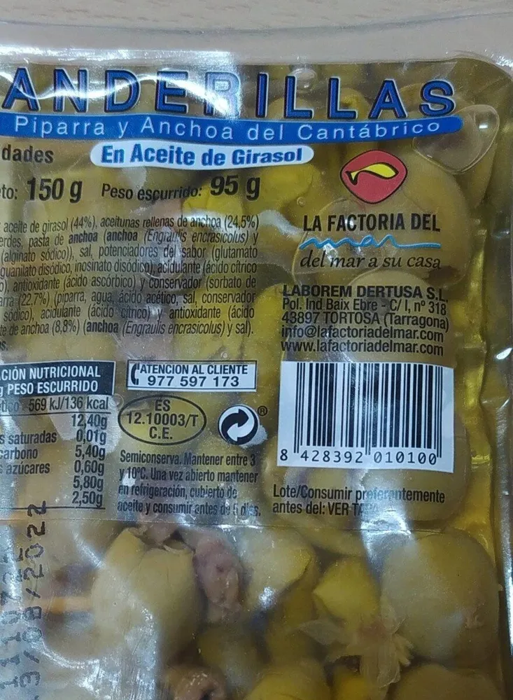 Banderillas de piparra y anchoa del Cantábrico