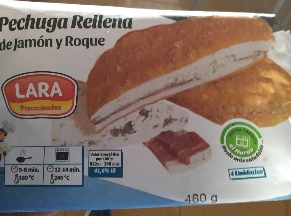 Pechuga rellena de jamón y roquefort