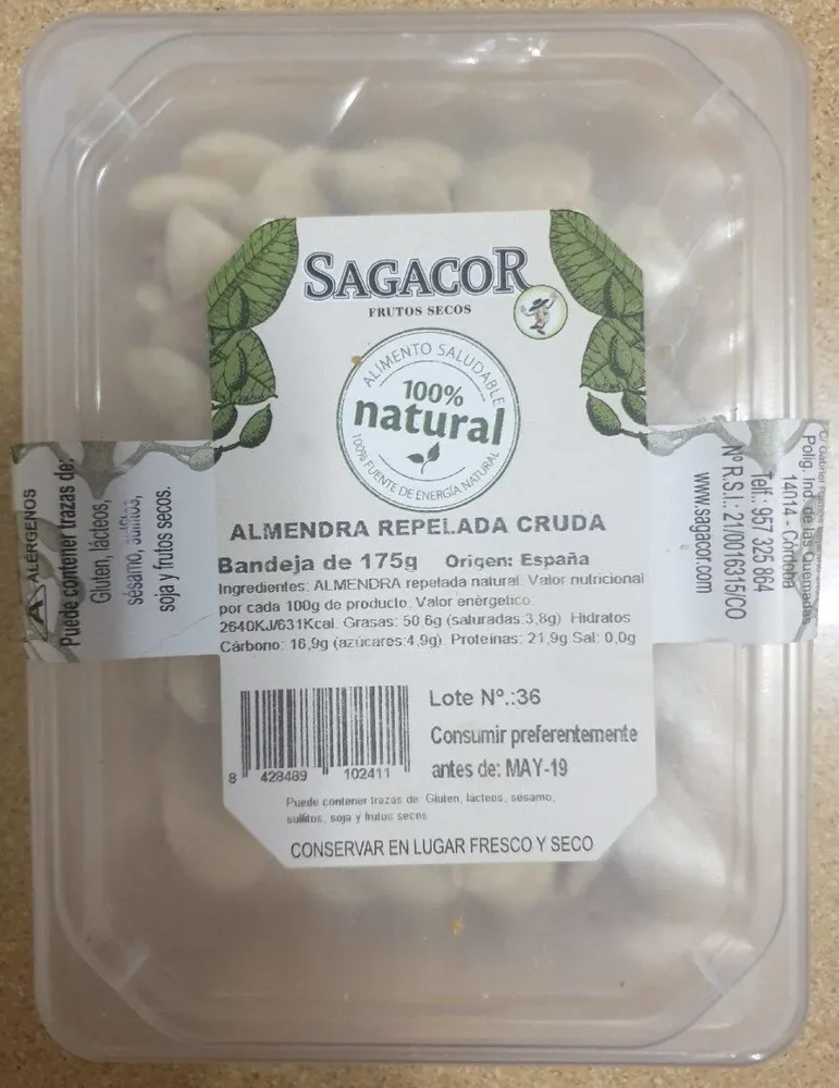 Almendra Repelada Cruda