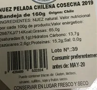 Nuez pelada chilena cosecha 2019