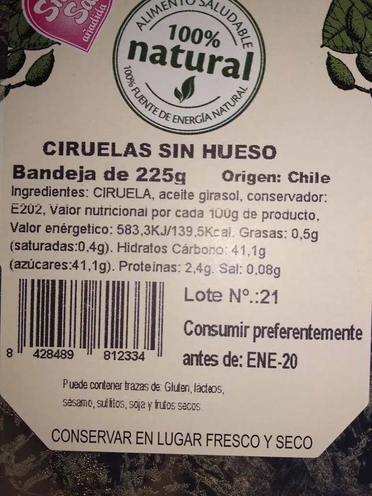 Ciruelas sin hueso