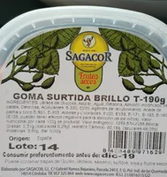 Goma surtida brillo