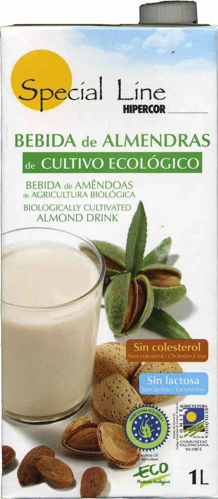 Bebida de almendras de cultivo ecológico