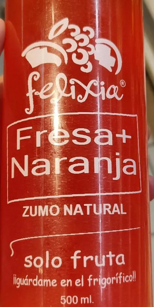 Zumo natural fresa y naranja