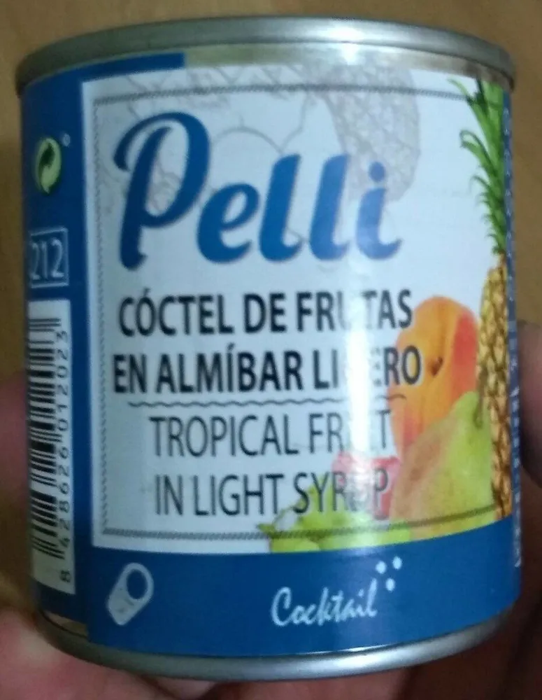 Cóctel de frutas en almíbar ligero