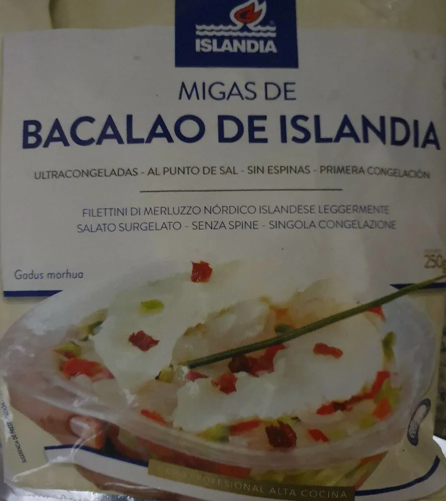 Migas de bacalao de Islandia