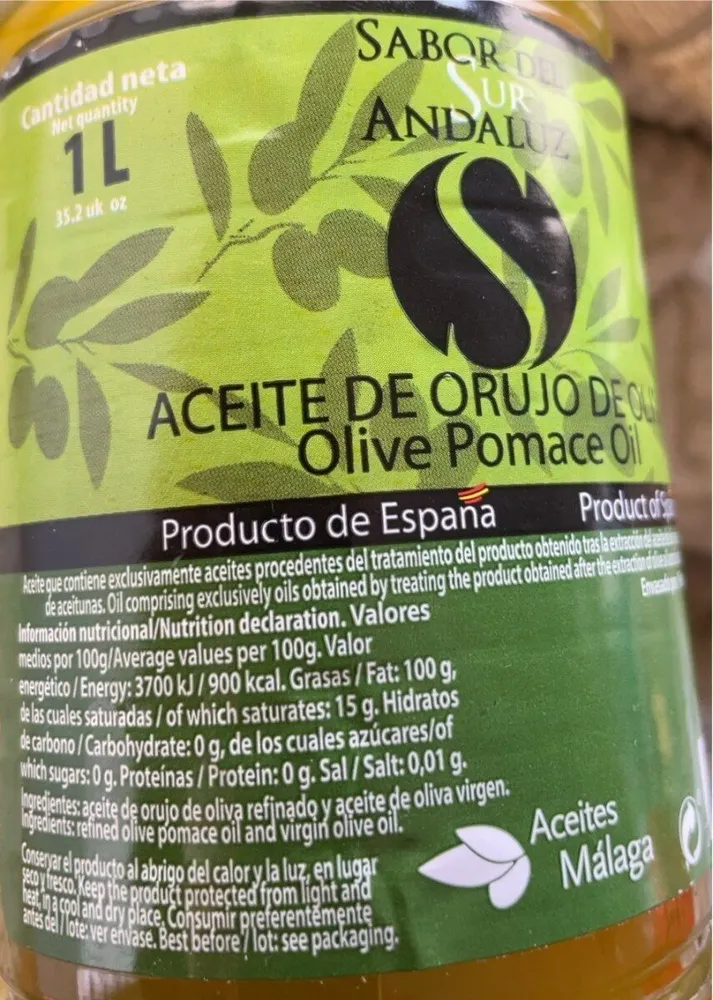 Aceite de orujo de oliva