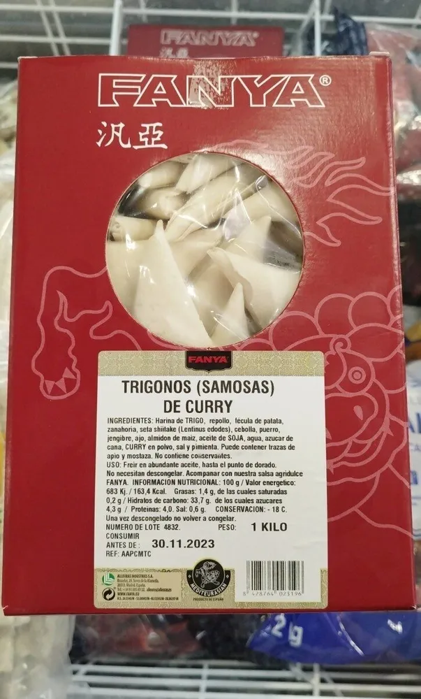 Trígonos samosas de curry