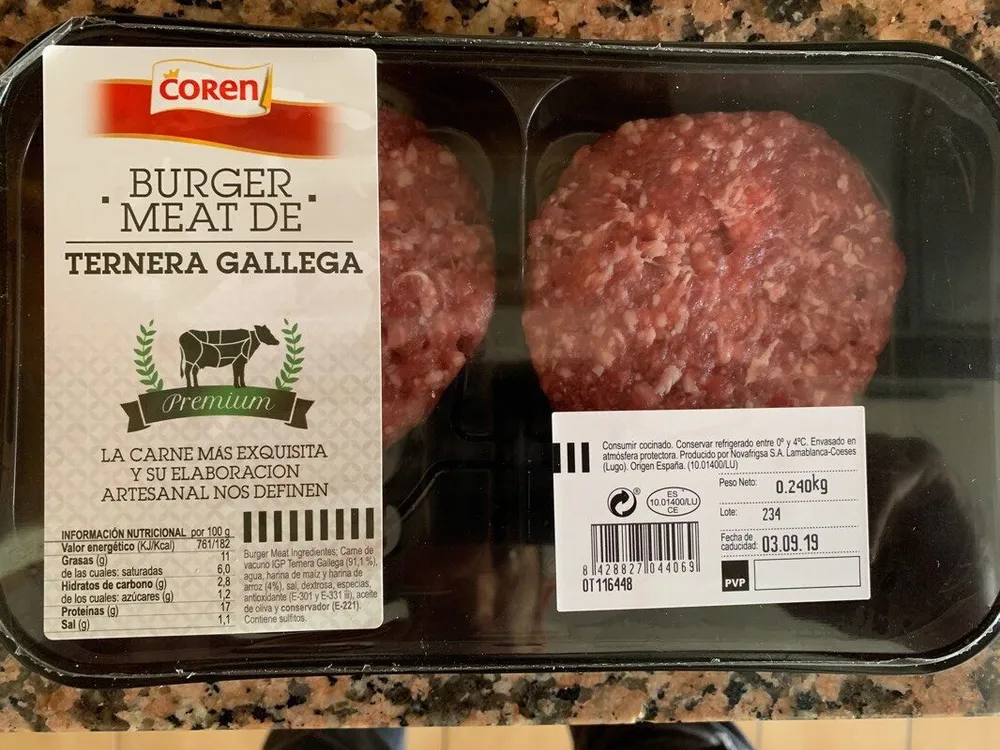 Burger meat de ternera gallega