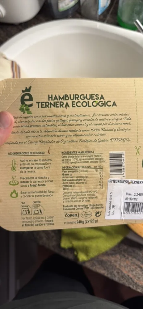 hamburguesa ternera ecológica