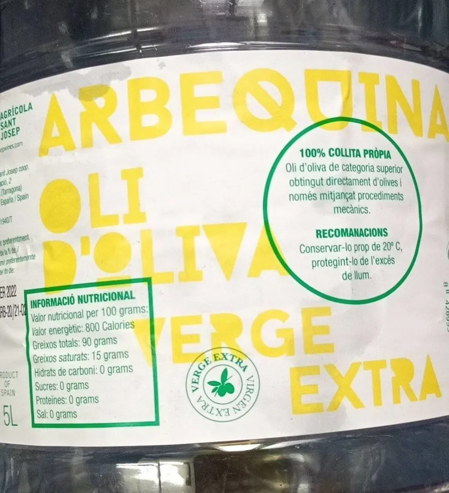 Oli Oliva verge  arbequina