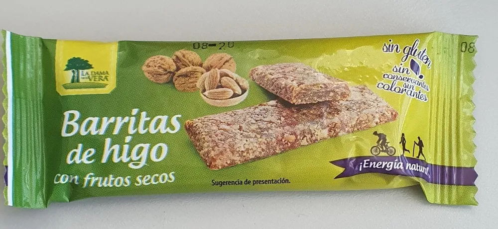 Barritas de higo con frutos secos