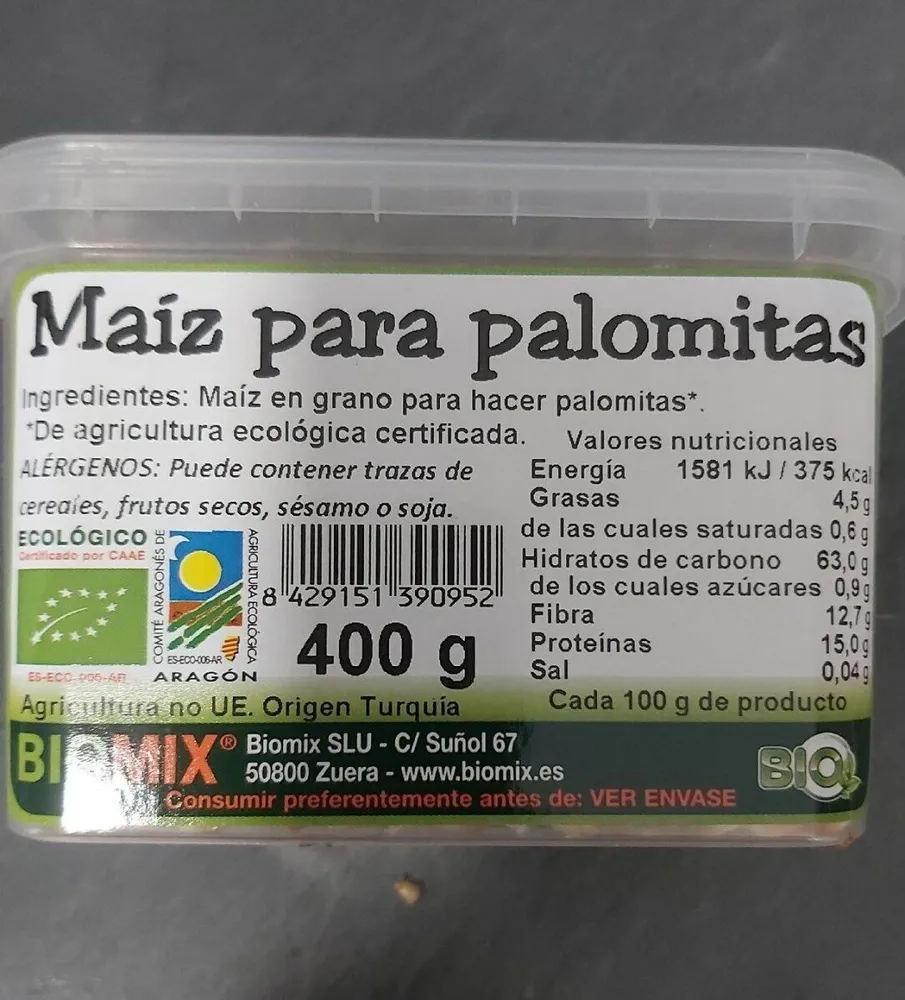 Maiz para palomitas