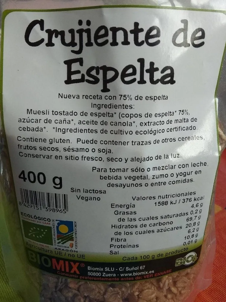 Crujiente de espelta