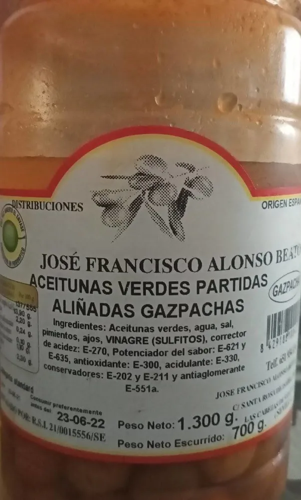 Aceitunas gazpachas