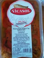 Pimientos rojos y verdes en tiras asados al horno