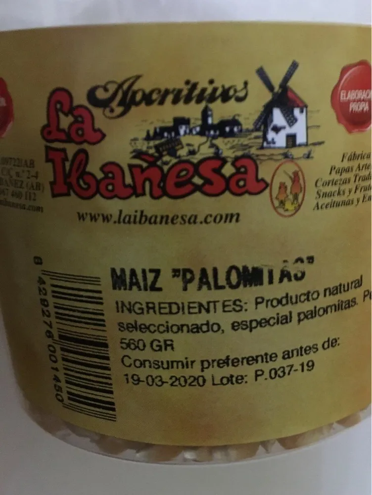 Maiz  natural para palomitas