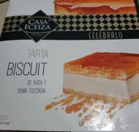 Tarta biscuit de nata y yema tostada
