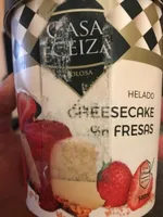 Helado cheesecake con fresas