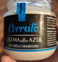 Crema de queso azul con cebolla caramelizada