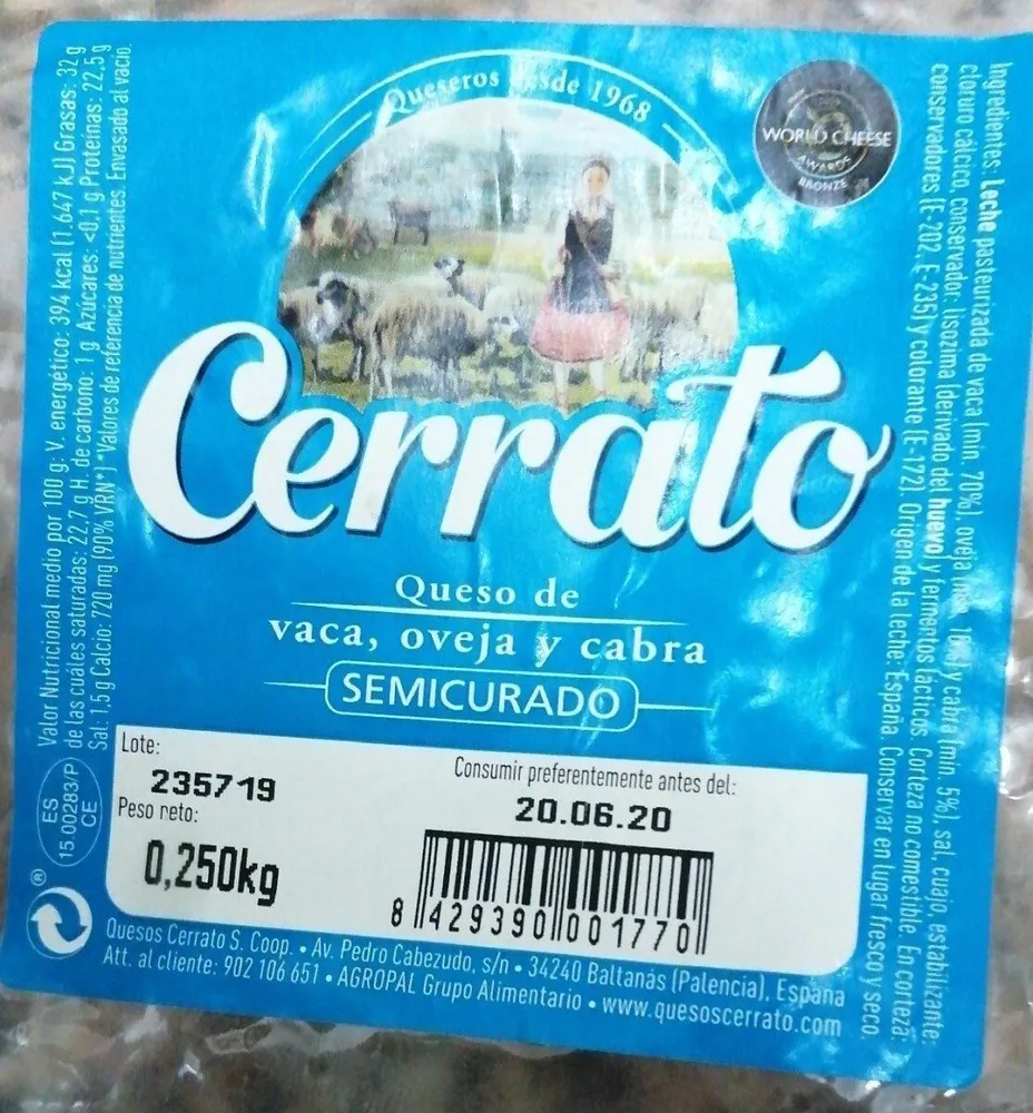 Queso de vaca, oveja y cabra