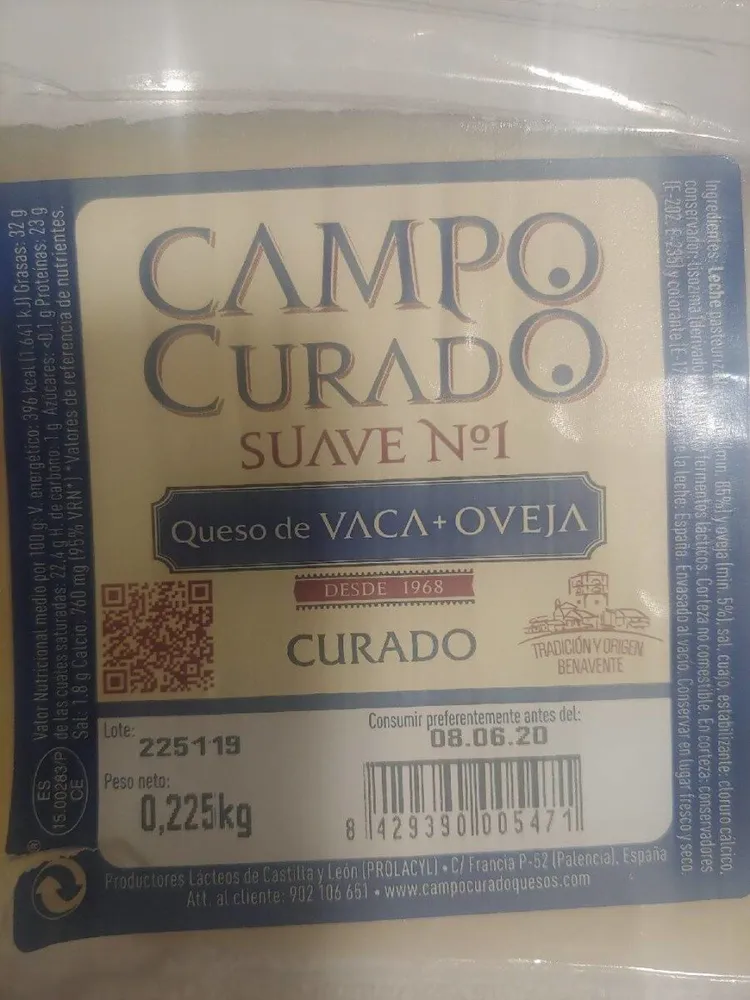 Queso curado de vaca y obeja