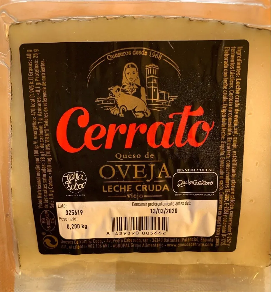 Queso de oveja leche cruda